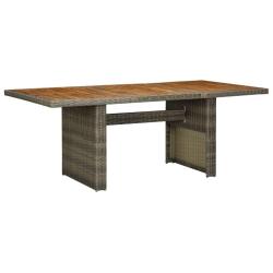 Table de jardin Marron R&eacute;sine tress&eacute;e et bois d'acacia massif