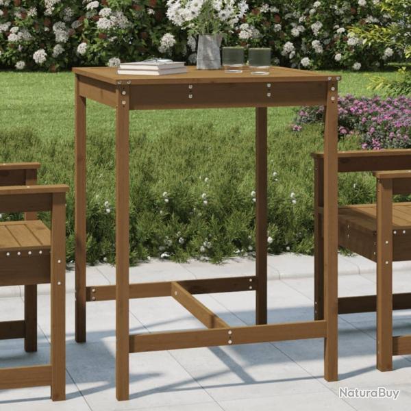 Table de jardin marron miel 82,5x82,5x110 cm bois massif de pin alsavelo