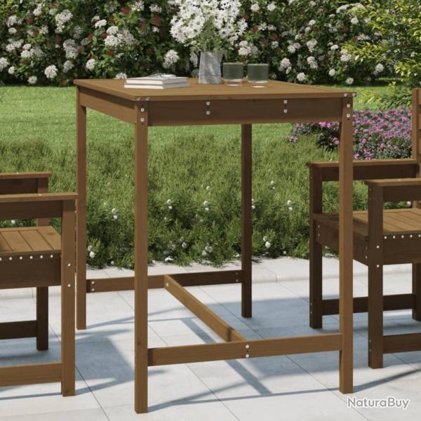 Table de jardin marron miel 121x82,5x110 cm bois massif de pin alsavelo