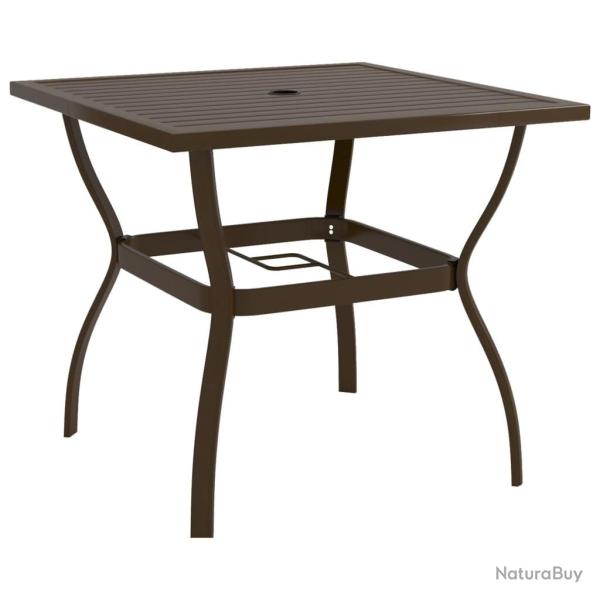 Table de jardin Marron 81,5x81,5x72 cm Acier