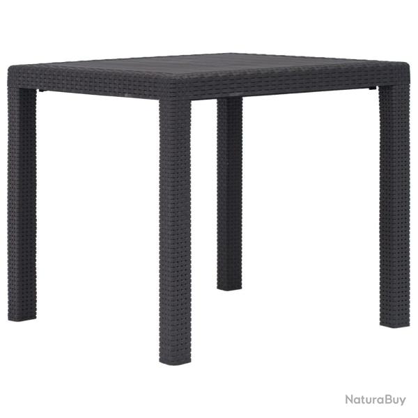 Table de jardin Marron 79x79x72 cm Plastique Aspect de rotin alsavelo