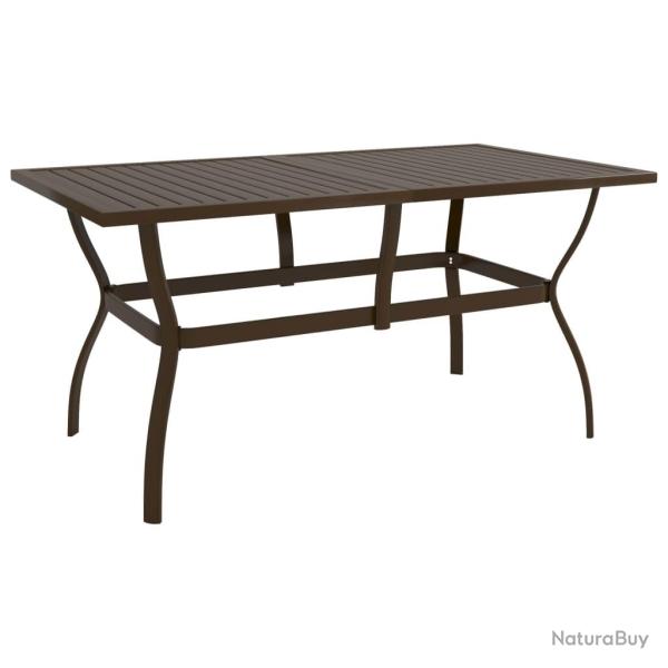 Table de jardin Marron 140x80x72 cm Acier alsavelo