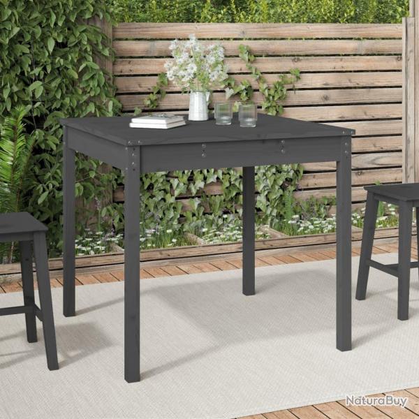 Table de jardin gris 82,5x82,5x76 cm bois massif de pin alsavelo