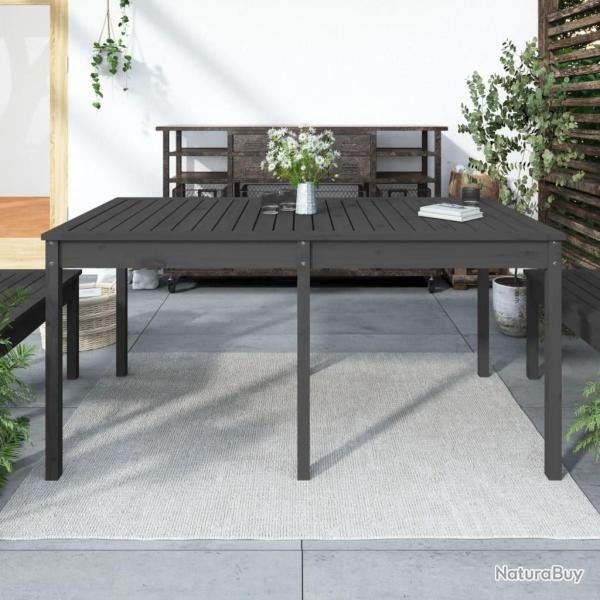 Table de jardin gris 159,5x82,5x76 cm bois massif de pin alsavelo