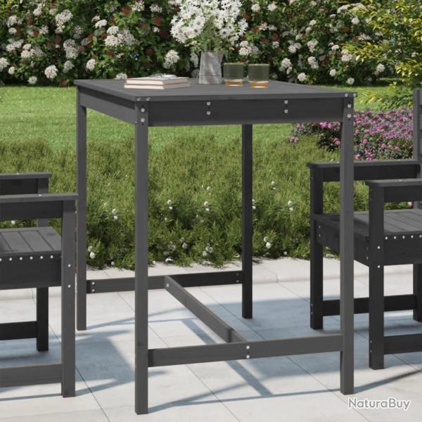 Table de jardin gris 121x82,5x110 cm bois massif de pin alsavelo