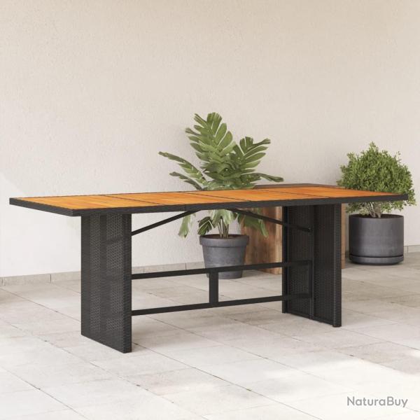 Table de jardin et dessus en bois d'acacia noir rsine tresse alsavelo