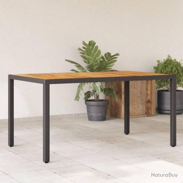 Table de jardin et dessus en bois d'acacia noir r�sine tress�e alsavelo