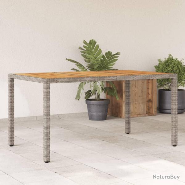 Table de jardin et dessus en bois d'acacia gris rsine tresse alsavelo