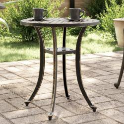 Table de jardin bronze &Oslash;48x53 cm aluminium coul&eacute; alsavelo