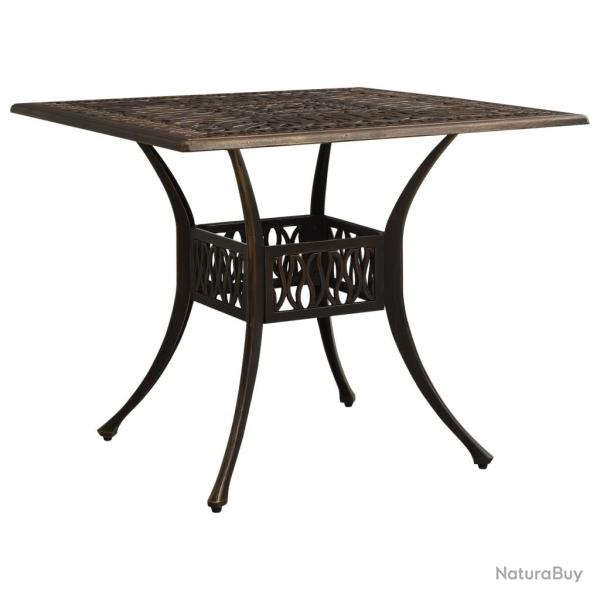 Table de jardin Bronze 90x90x73 cm Aluminium coul alsavelo