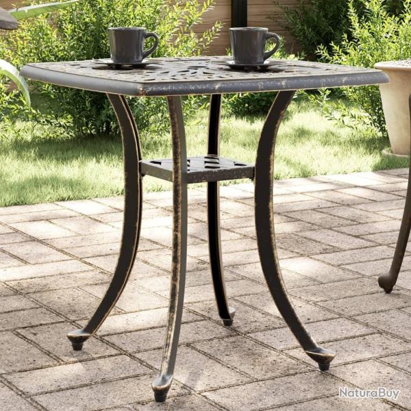 Table de jardin bronze 53x53x53 cm aluminium coul alsavelo