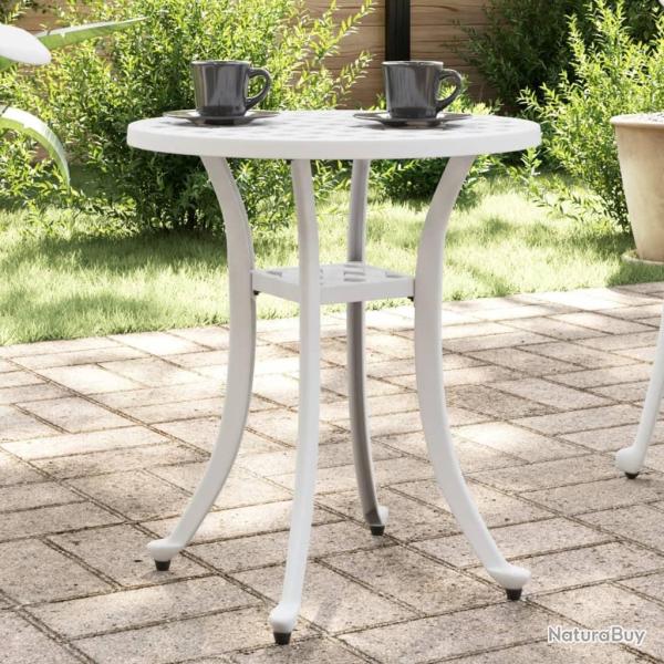 Table de jardin blanc �48x53 cm aluminium coul�