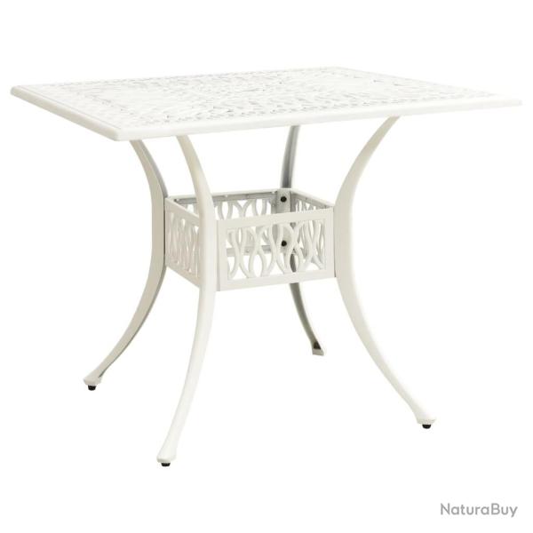 Table de jardin Blanc 90x90x73 cm Aluminium coul alsavelo