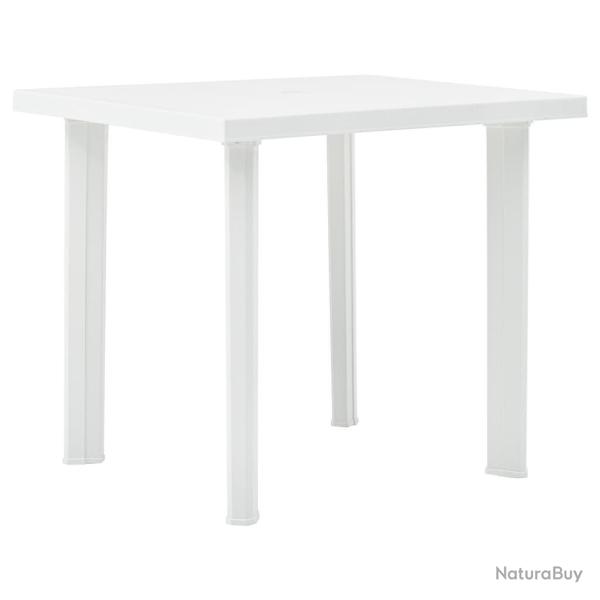 Table de jardin Blanc 80x75x72 cm Plastique alsavelo