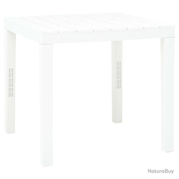 Table de jardin Blanc 78x78x72 cm Plastique alsavelo