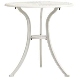 Table de jardin Blanc 62x62x65 cm Aluminium coul&eacute;