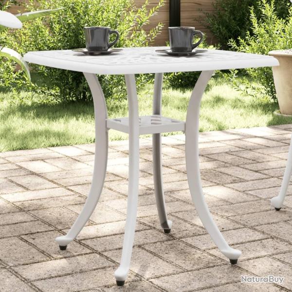 Table de jardin blanc 53x53x53 cm aluminium coul� alsavelo
