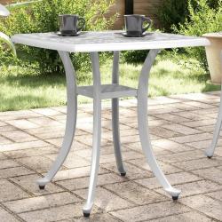 Table de jardin blanc 53x53x53 cm aluminium coul&eacute;