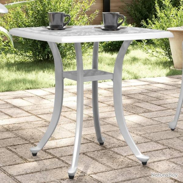 Table de jardin blanc 53x53x53 cm aluminium coul�