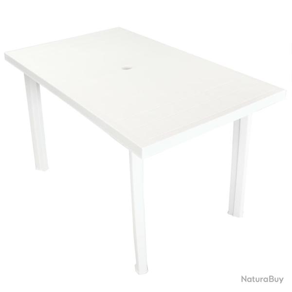 Table de jardin Blanc 126 x 76 x 72 cm Plastique alsavelo