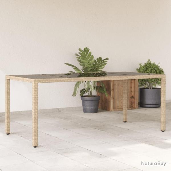 Table de jardin avec dessus en verre beige rsine tresse alsavelo