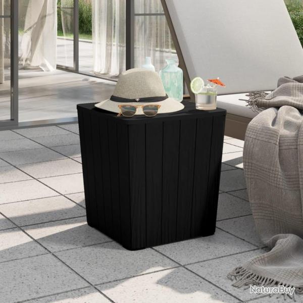 Table de jardin avec couvercle amovible noir polypropyl�ne