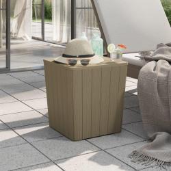 Table de jardin avec couvercle amovible marron polypropyl&egrave;ne