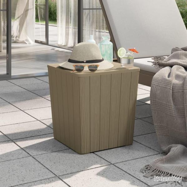 Table de jardin avec couvercle amovible marron polypropyl�ne