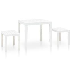 Table de jardin avec 2 bancs Plastique Blanc alsavelo