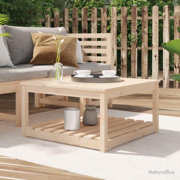 Table de jardin 82,5x82,5x45 cm bois massif de pin alsavelo