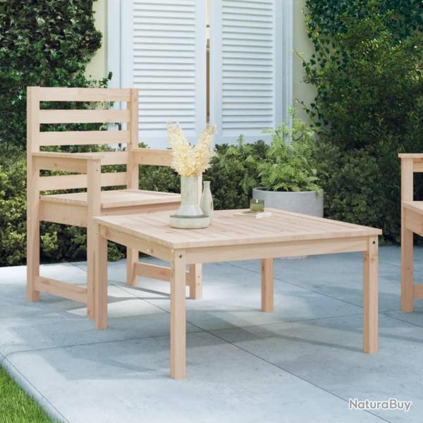 Table de jardin 82,5x82,5x45 cm bois massif de pin alsavelo