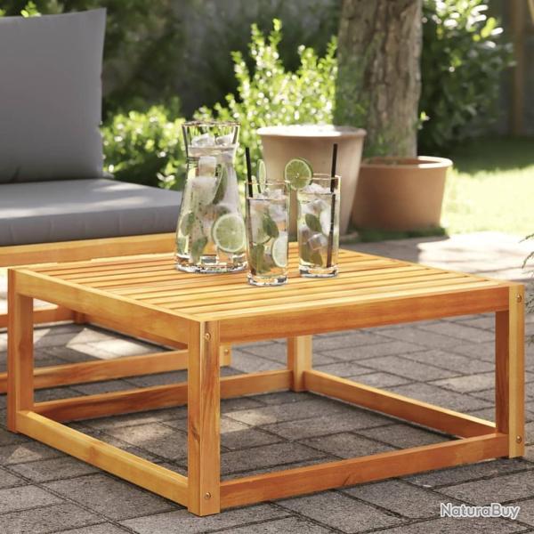 Table de jardin 65x65x29 cm bois massif d'acacia alsavelo