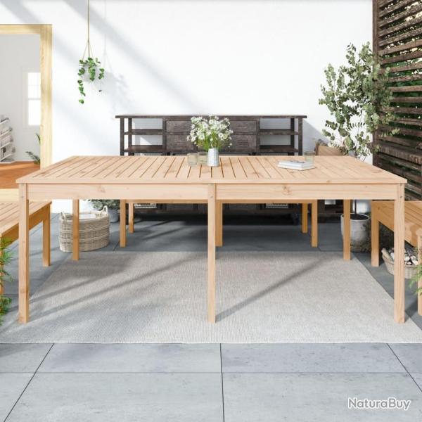 Table de jardin 203,5x100x76 cm bois massif de pin alsavelo