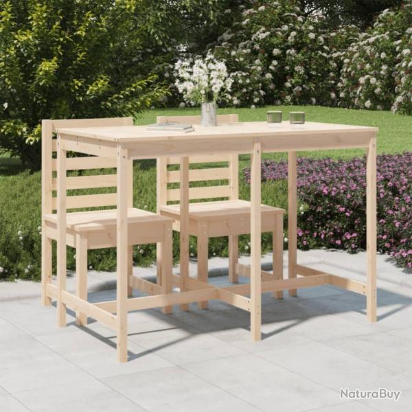 Table de jardin 159,5x82,5x110 cm bois massif de pin alsavelo