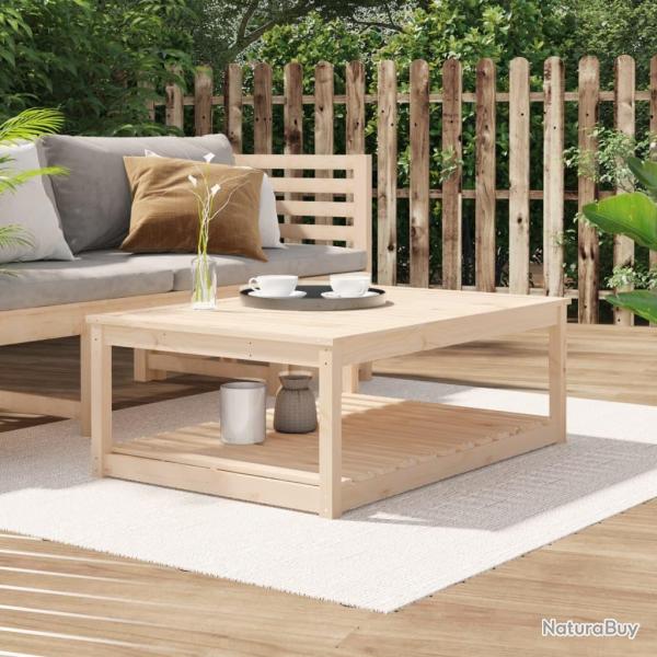 Table de jardin 121x82,5x45 cm bois massif de pin alsavelo