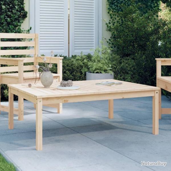 Table de jardin 121x82,5x45 cm bois massif de pin alsavelo