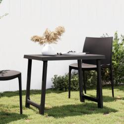 Table de camping anthracite 79x56x64 cm PP aspect de bois alsavelo