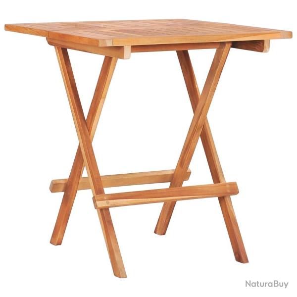 Table de bistro pliable 60x60x65 cm Bois de teck solide alsavelo