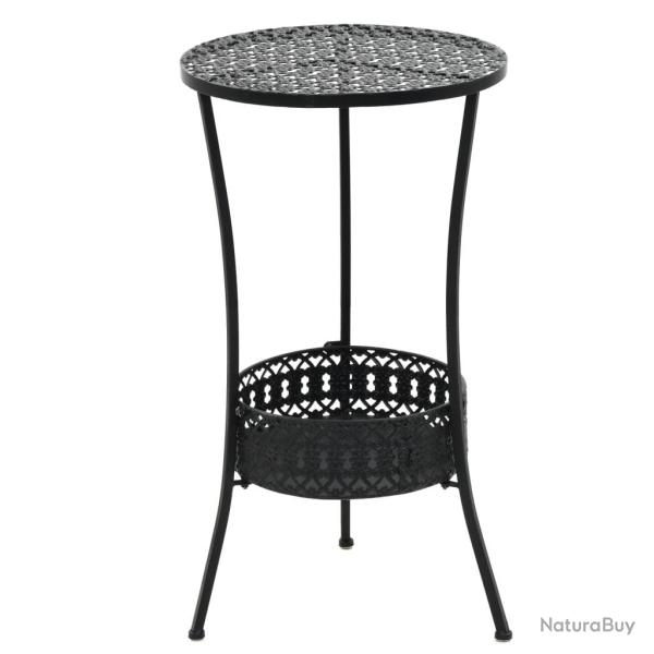 Table de bistro Noir 40x70 cm Mtal alsavelo