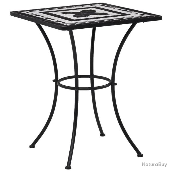 Table de bistro mosaque Noir et blanc 60 cm Cramique alsavelo
