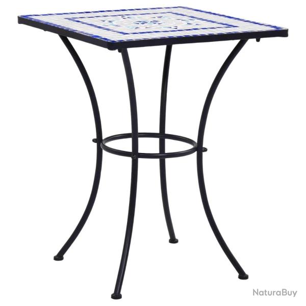 Table de bistro mosa�que Bleu et blanc 60 cm C�ramique alsavelo