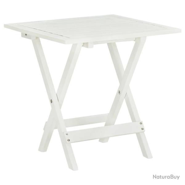 Table de bistro Blanc 46x46x47 cm Bois d'acacia massif alsavelo