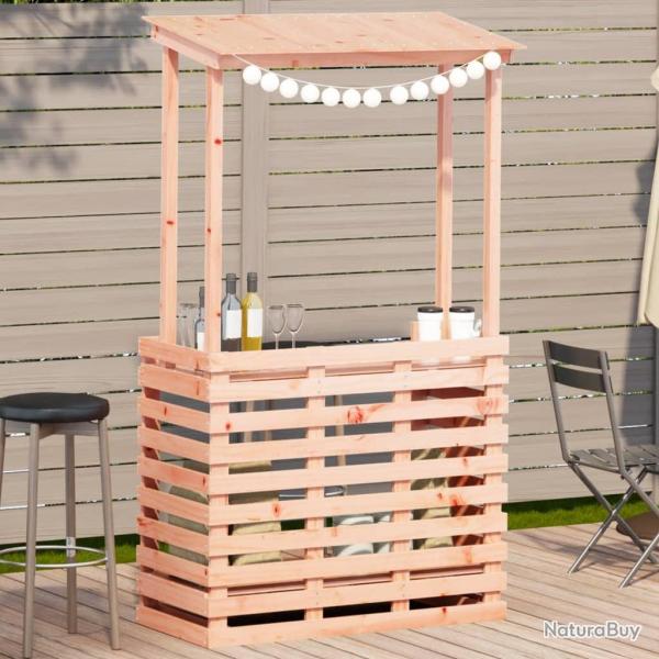 Table de bar d'ext�rieur et toit 112,5x57x195,5 cm bois massif