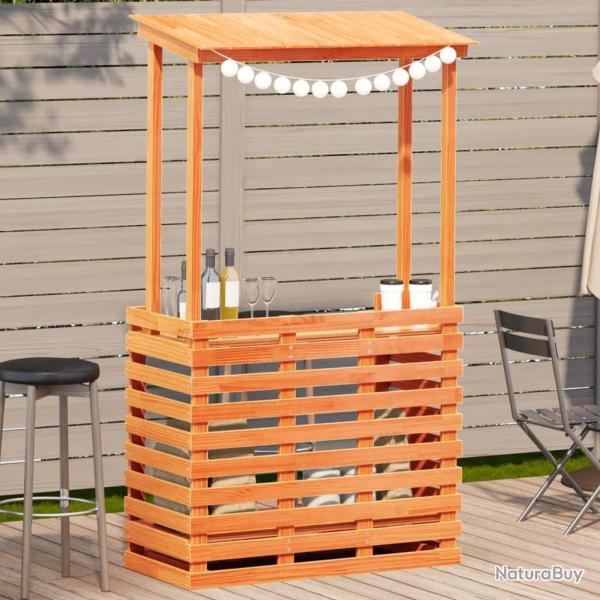 Table de bar d'ext�rieur avec toit marron bois massif alsavelo