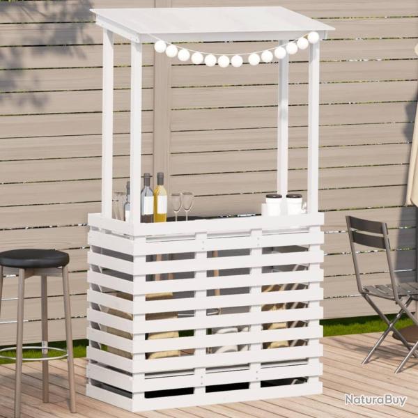 Table de bar d'ext�rieur avec toit blanc bois massif alsavelo