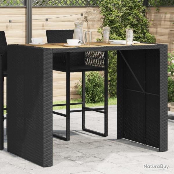 Table de bar de jardin et dessus en bois acacia r�sine tress�e