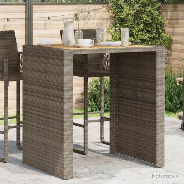 Table de bar de jardin et dessus en bois acacia rsine tresse alsavelo