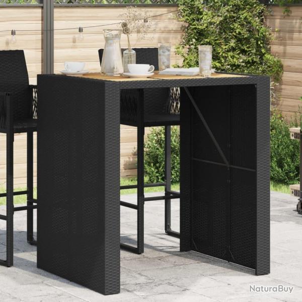 Table de bar de jardin et dessus en bois acacia r�sine tress�e alsavelo