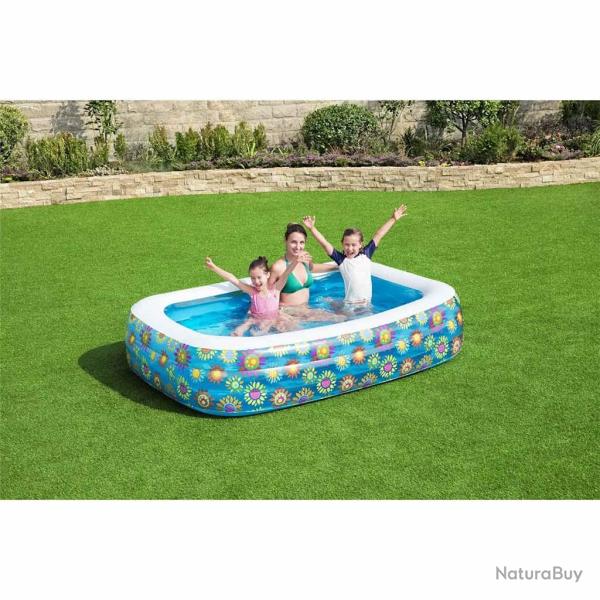 Piscine gonflable pour enfants Bleu 229x152x56 cm alsavelo