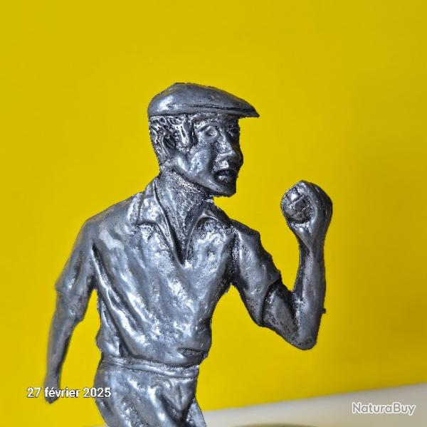 Dessous de bouteille, anti gouttes,  joueur de boules en �tain